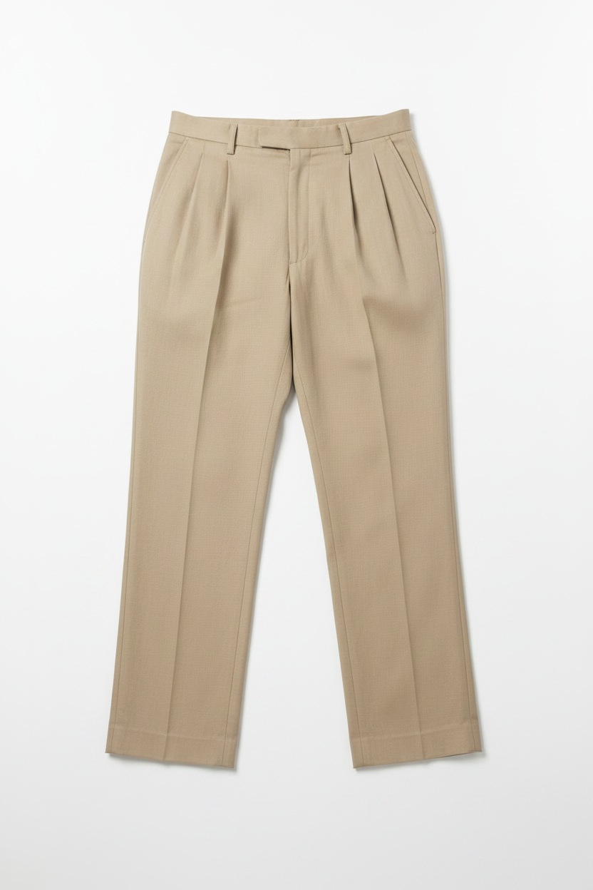 The Double Pleated Linen-Cotton Trousers
